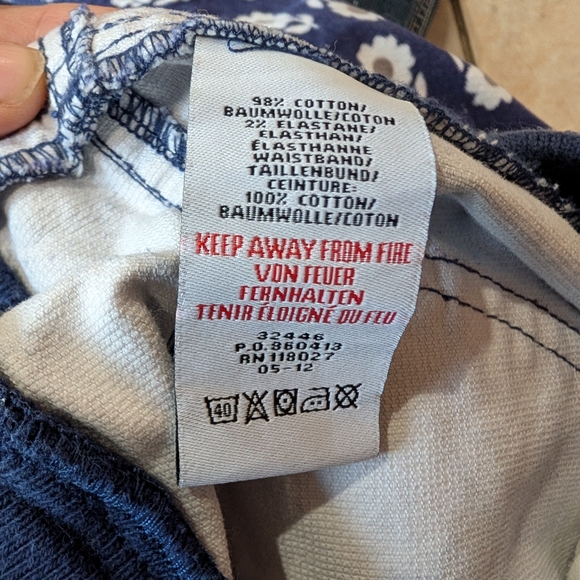 Mini Boden Girls Blue Corduroy Pants with Daisy Pattern Red Details Size 14Y - Picture 7 of 8